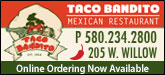 Taco Bandito Sponsorship Banner